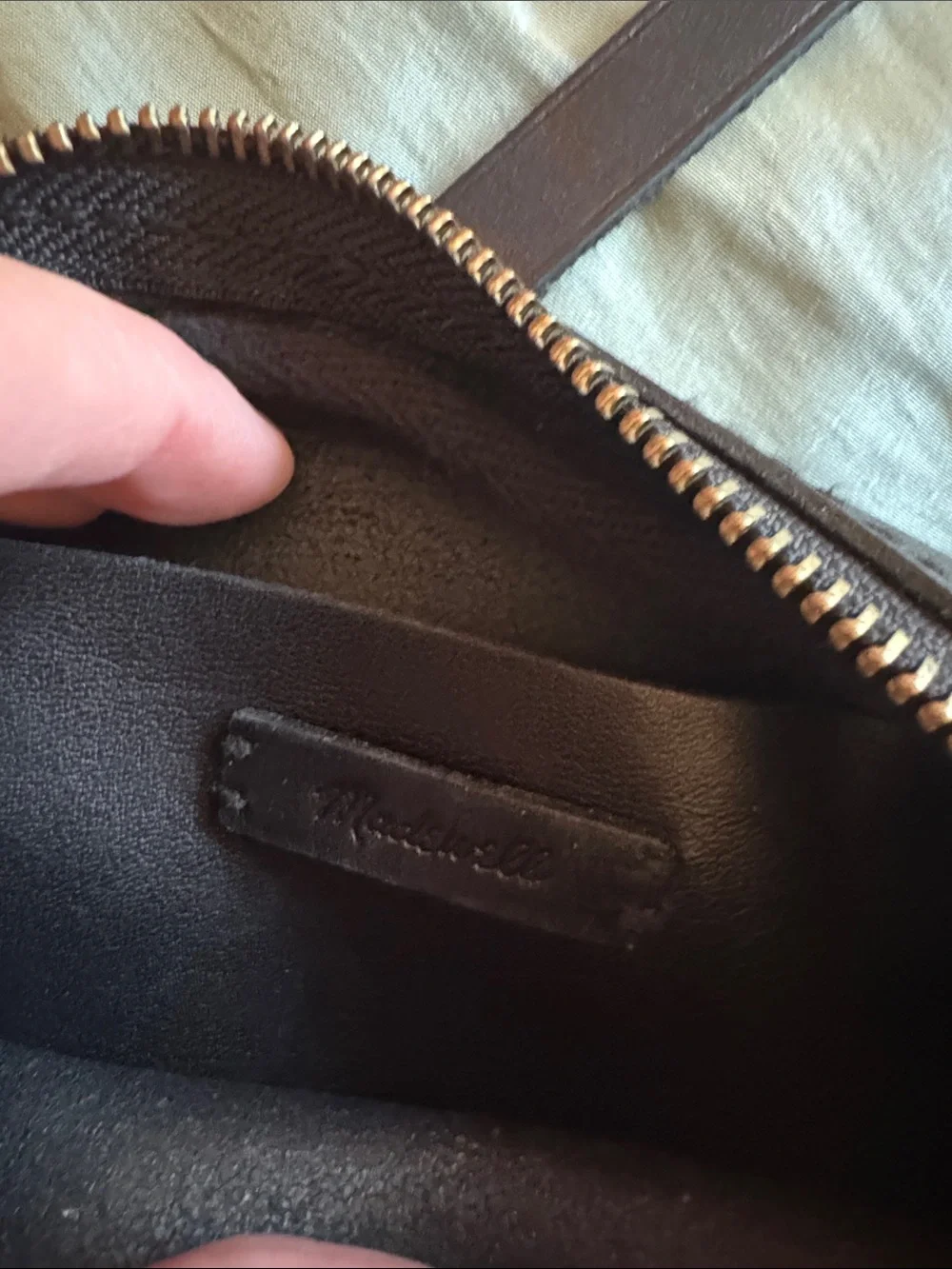 Madewell Black Leather Crossbody with Front Pouch